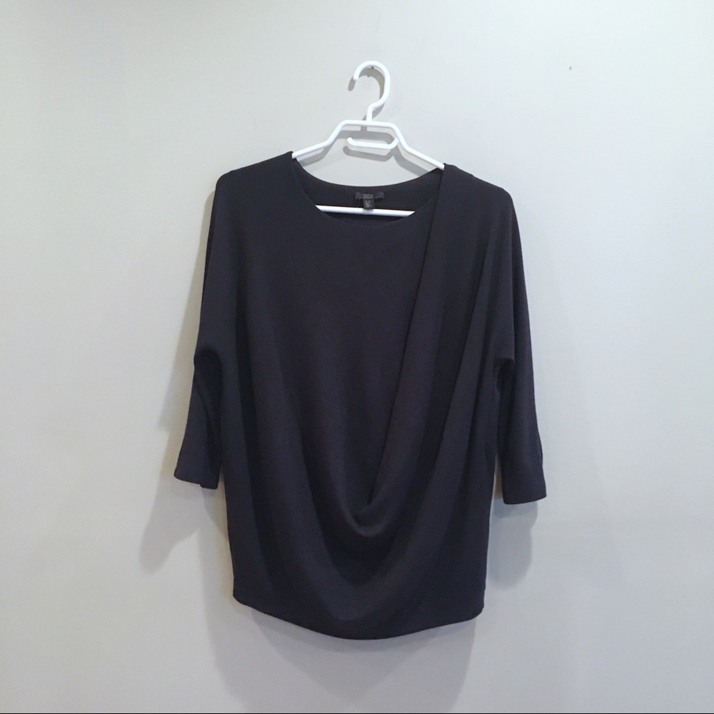 COS blue Drape Blouse